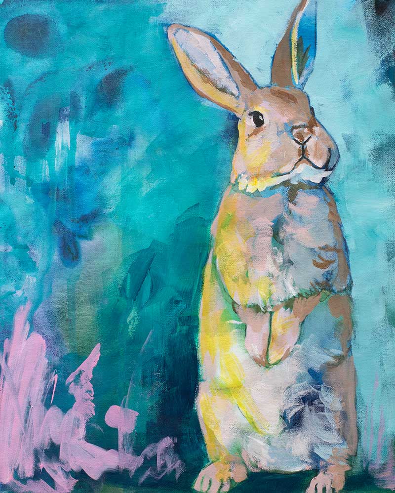 Krafttier Hase, Kaninchen Kunstwerk, Bild