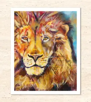 Krafttier Löwe Kunstdruck