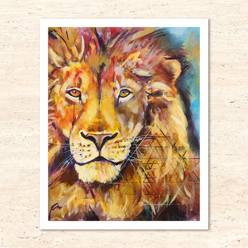 Krafttier Löwe Kunstdruck
