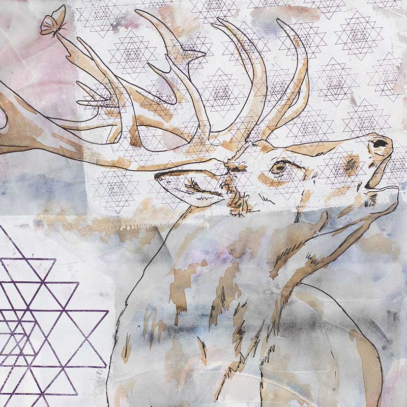 Vorzeichnung Krafttier Hirsch - Bild 3