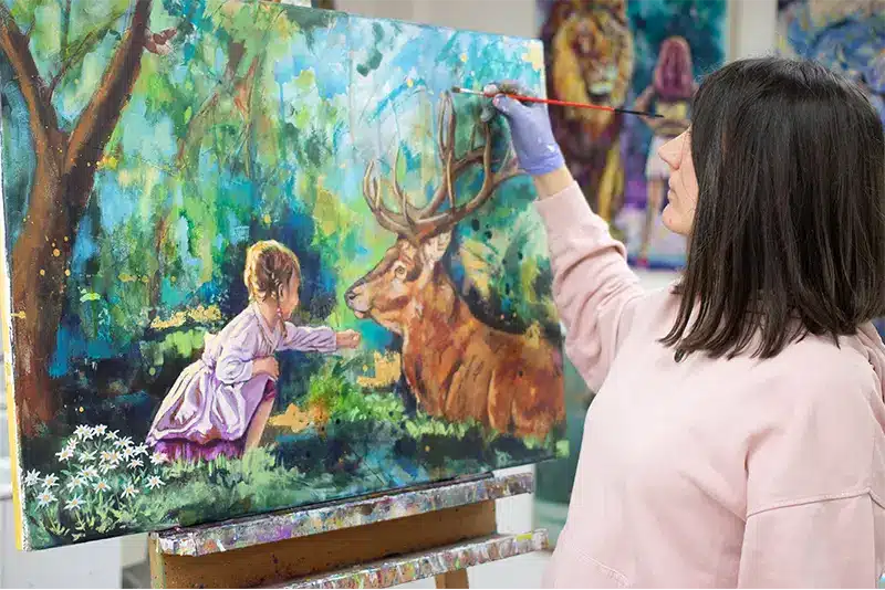 Tamara Tavella Künstlerin Malprozess