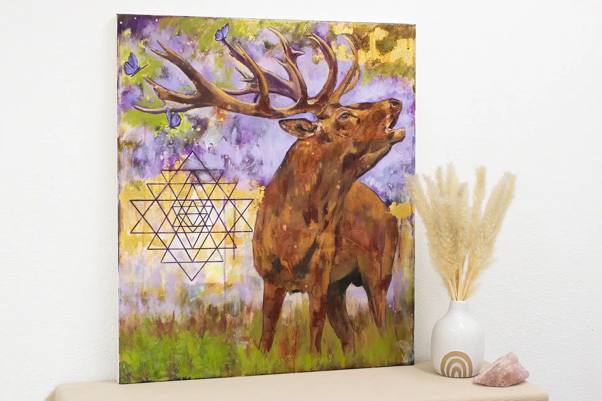 Kunstwerk - Röhrender Hirsch - Krafttier