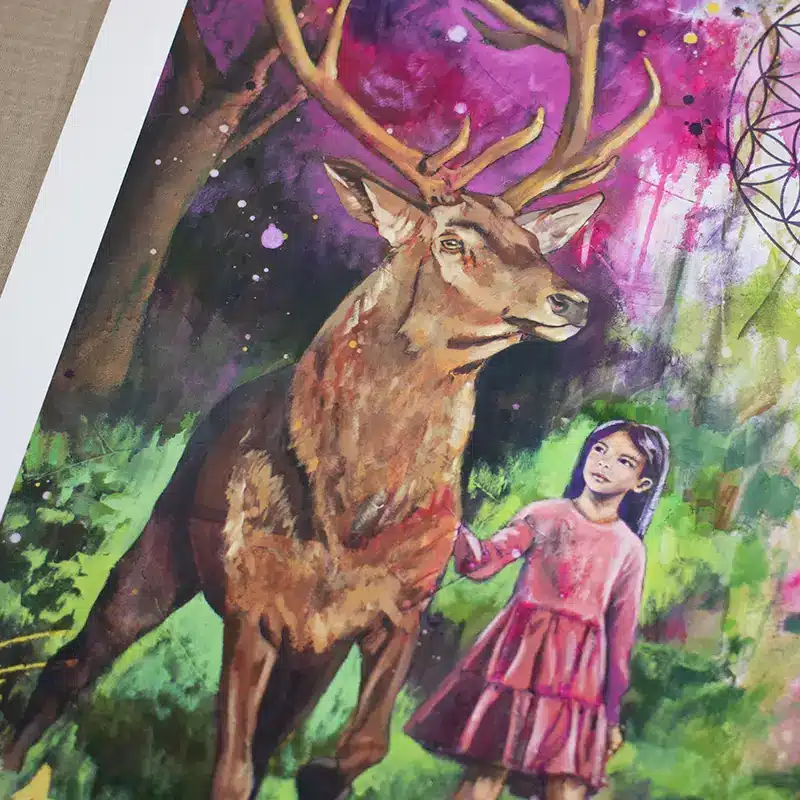 Kunstdruck Krafttier Hirsch Detail - Silent Power