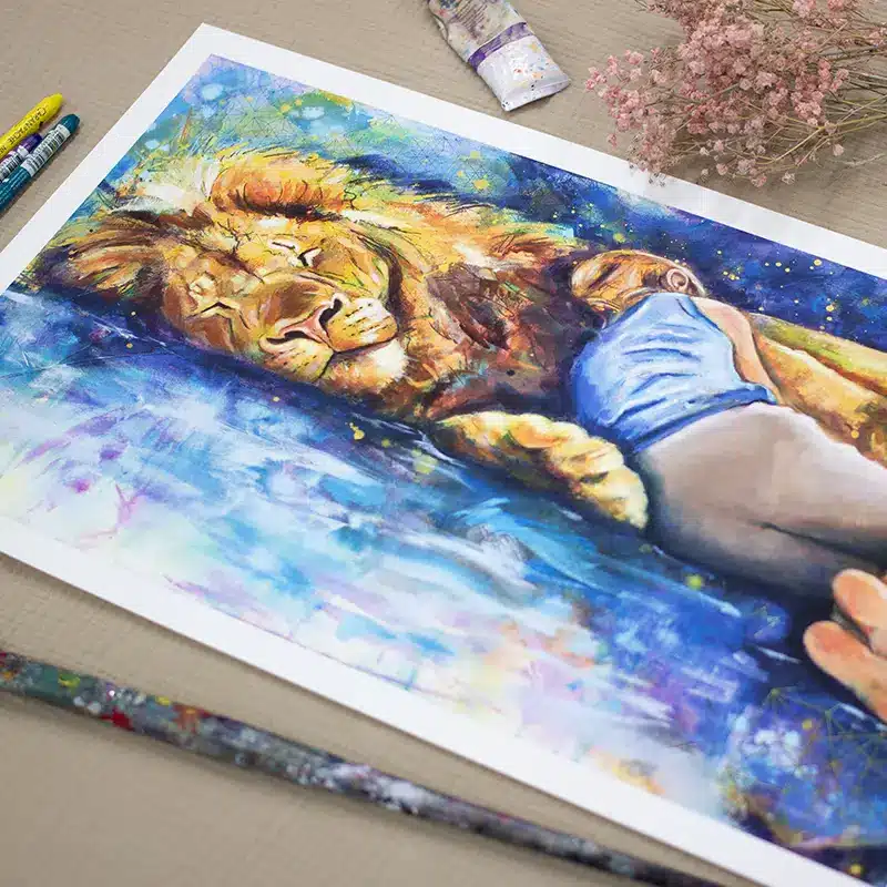 Artprint Krafttier Löwe - Cosmic Hold