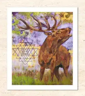 Kunstdruck Krafttier Hirsch - Deep Truth