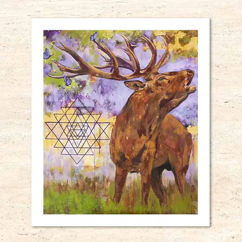 Kunstdruck Krafttier Hirsch - Deep Truth