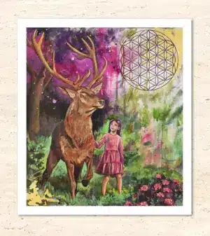 Kunstdruck Krafttier Hirsch - Silent Power