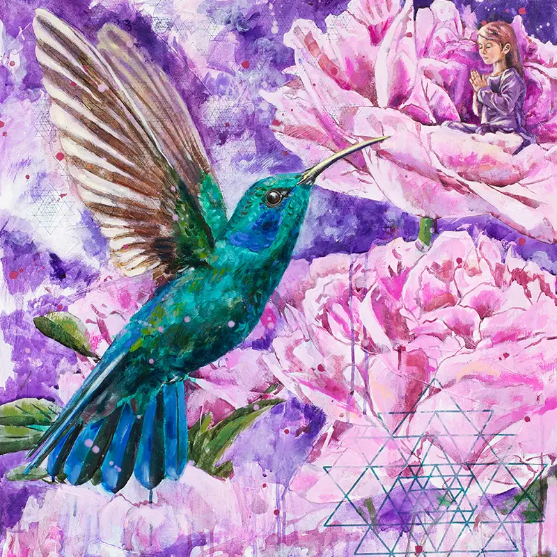 Krafttier Kolibri - Kunstwerk -Botschaften - Bedeutung