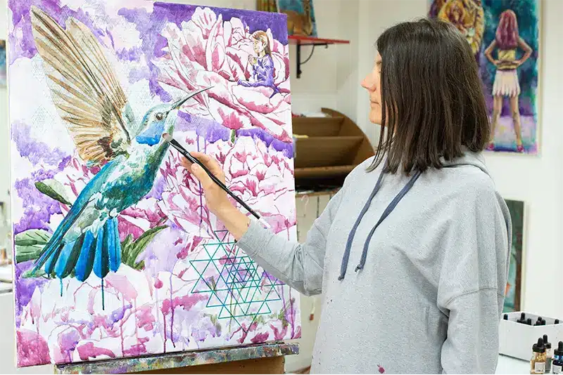 Kunstwerk in Entstehung - Krafttier Kolibri