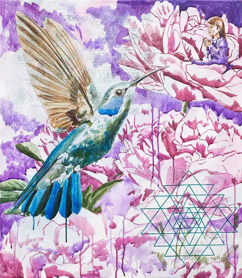Kunstwerk in Entstehung - Krafttier Kolibri