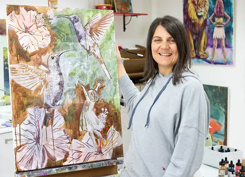 Kunstwerk in Entstehung - Krafttier Kolibri