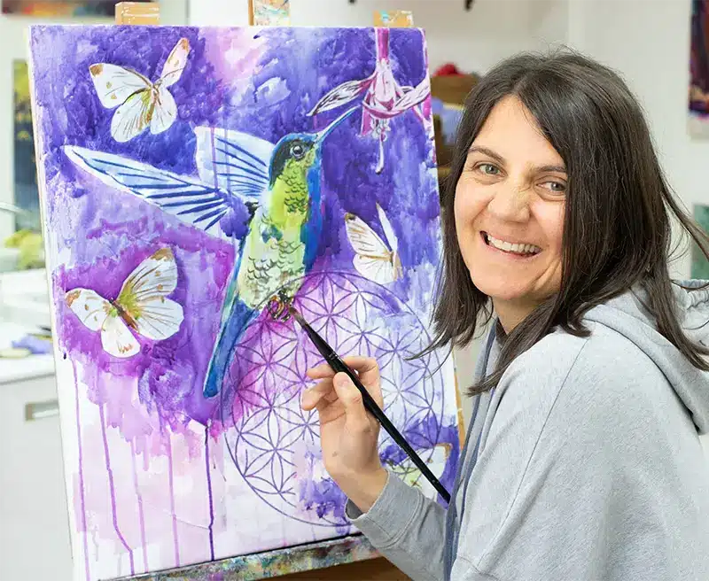 Kunstwerk in Entstehung - Krafttier Kolibri