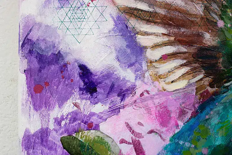 Kunstwerk Krafttier Kolibri - Detail