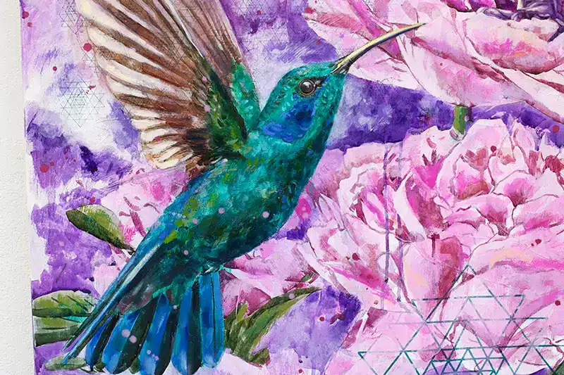 Kunstwerk Krafttier Kolibri - Detail
