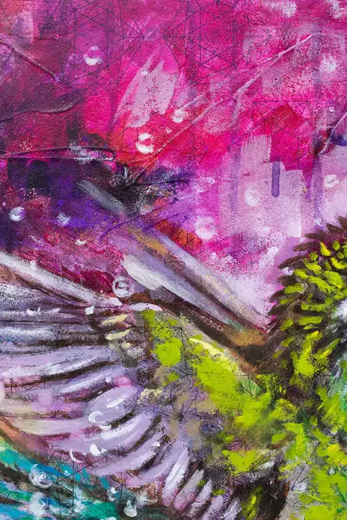 Krafttier Kolibri - Kunstwerk - Detail