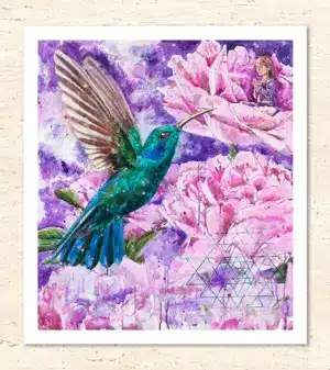 Krafttier Kolibri - Kunstdruck - Fine Art Print - Full Bloom