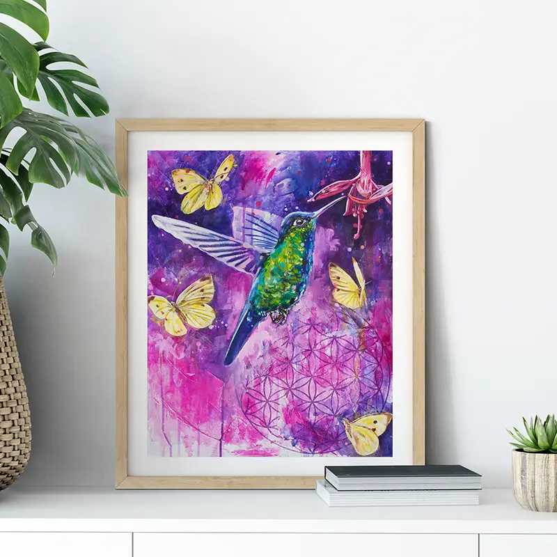Krafttier Kolibri - Kunstdruck - Fine Art Print - Magical Sparkle