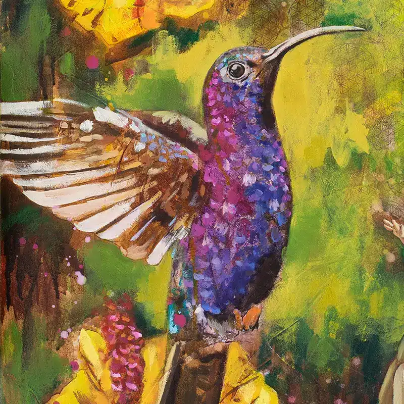 Krafttier Kolibri - Kunstdruck - Fine Art Print - So Alive - Detail