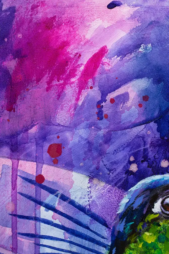 Kunstwerk Krafttier Kolibri - Detail