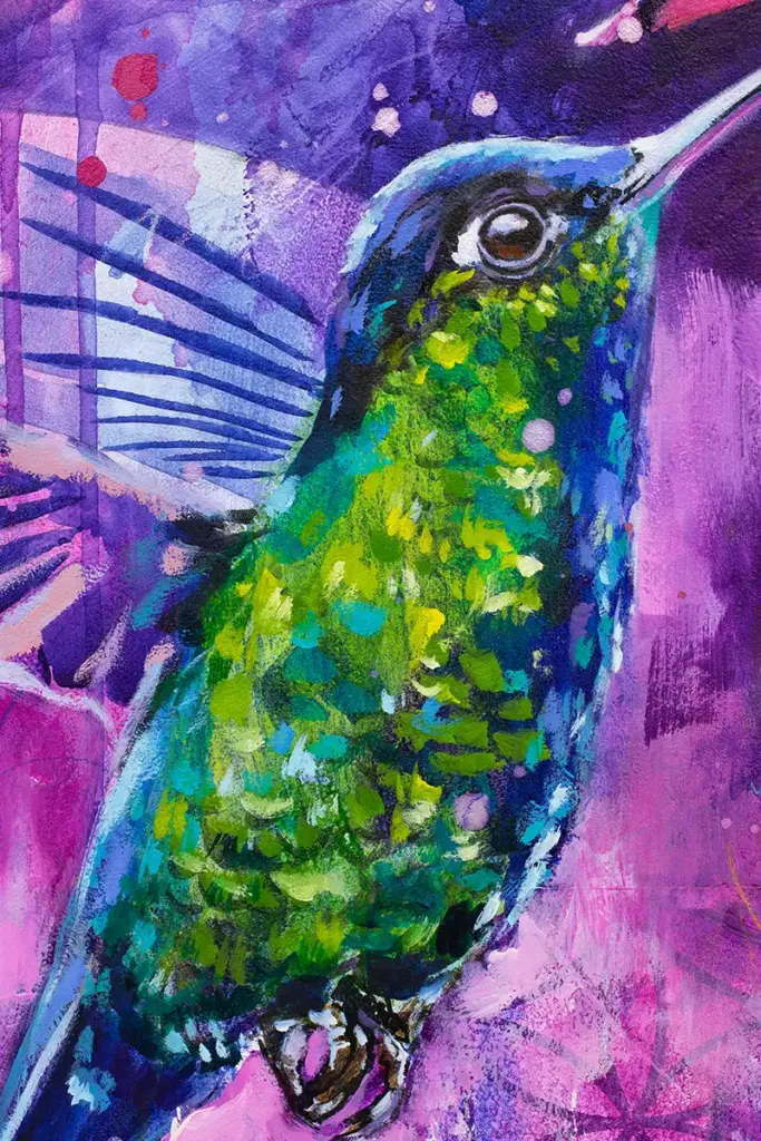 Kunstwerk Krafttier Kolibri - Detail