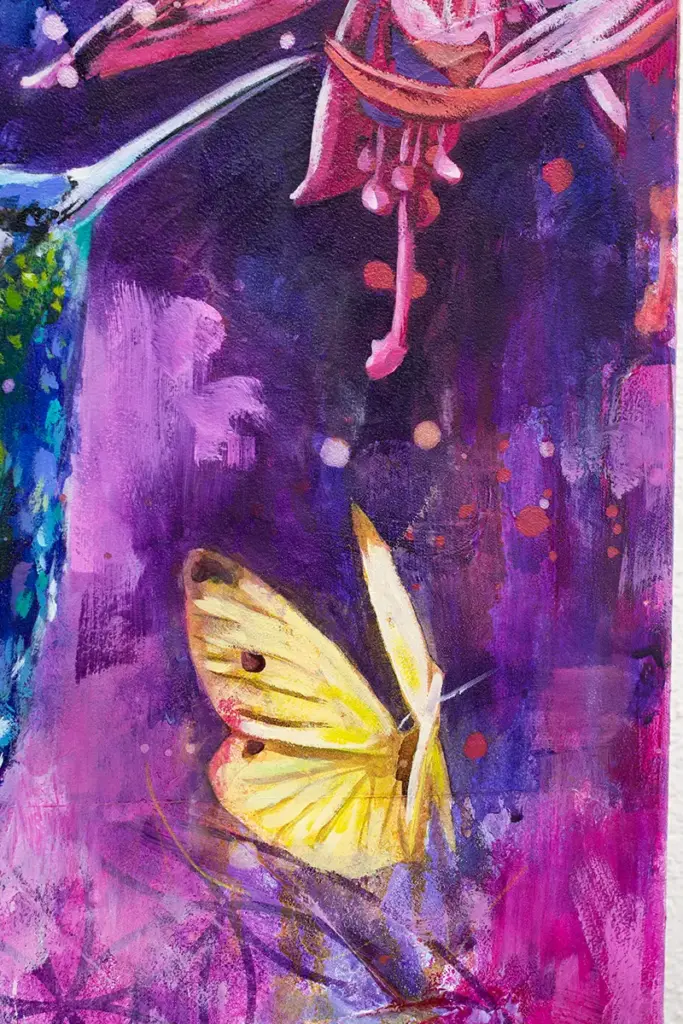Kunstwerk Krafttier Kolibri - Detail