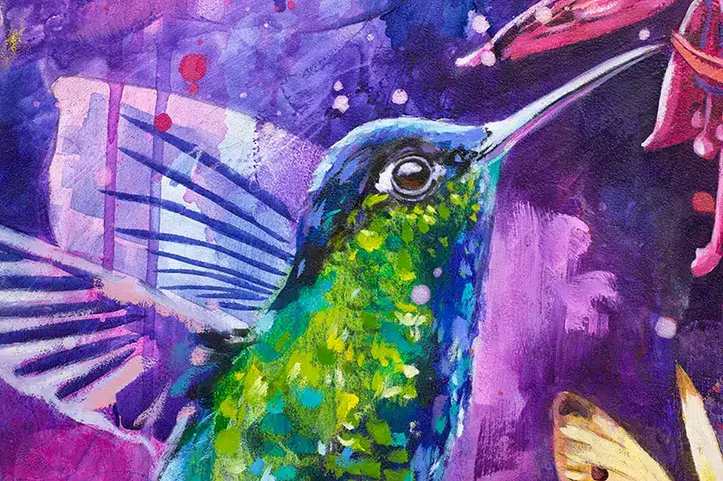 Kunstwerk Krafttier Kolibri - Detail