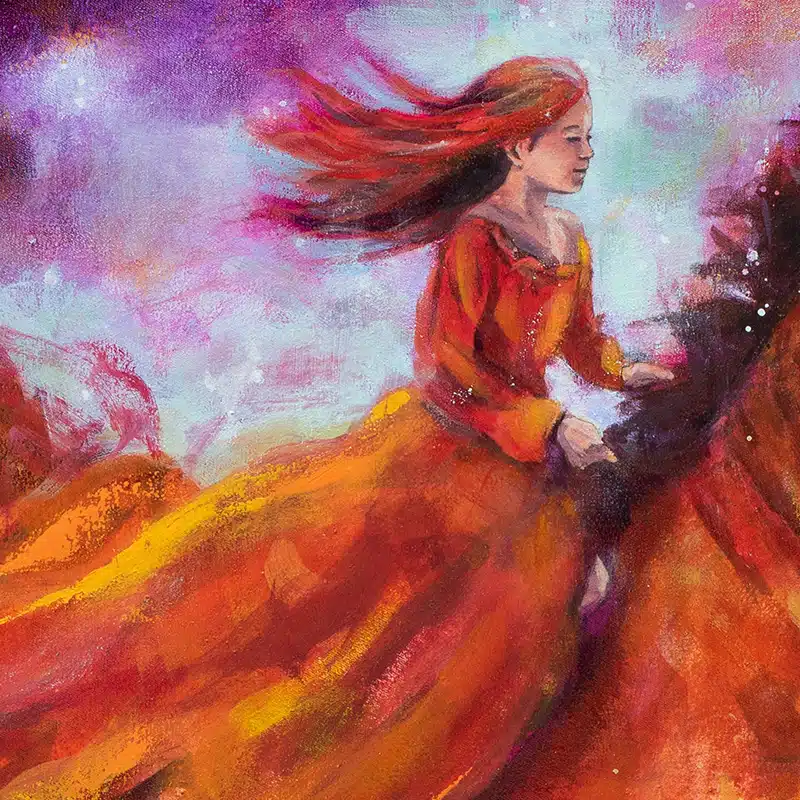 Detail aus „Wildfire“: Das Mädchen als Symbol für deine reine Seele