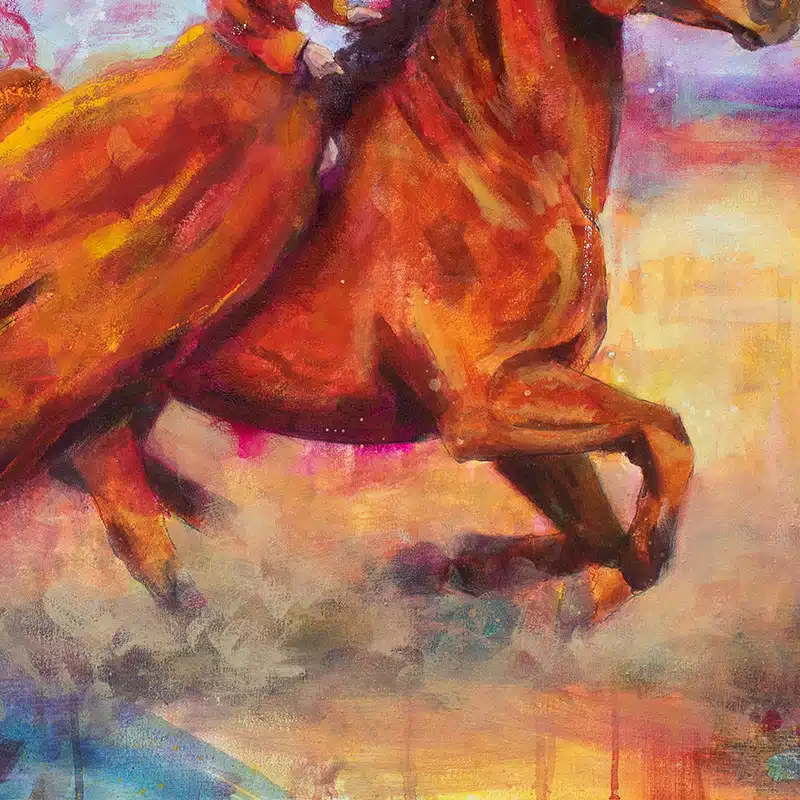 Krafttier Pferd als Symbol für Intuition im Kunstwerk „Wildfire” - Interview Caro Gossen