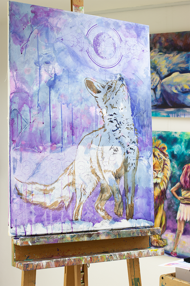 Ein Kunstwerk entsteht - Krafttier Fuchs