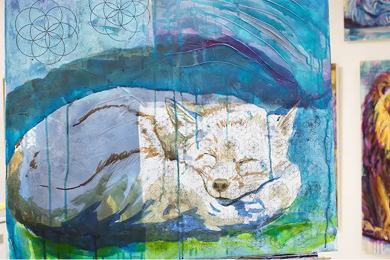 Krafttier Fuchs - entstehendes Kunstwerk