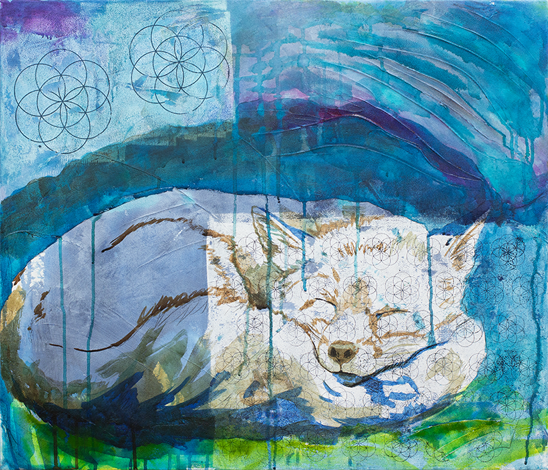 Krafttier Fuchs - entstehendes Kunstwerk